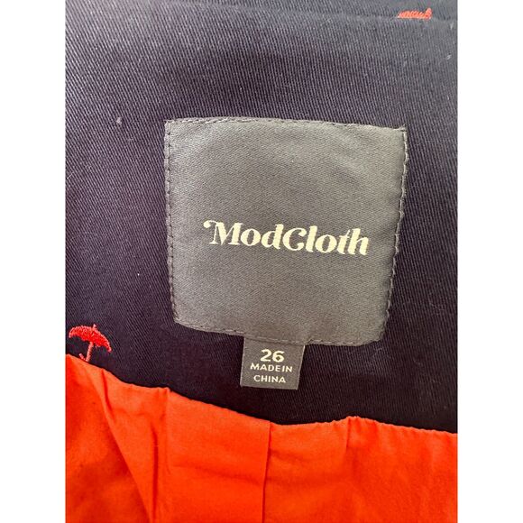 ModCloth Legendary Lifestyle Cotton Blazer NWOT Navy Novelty Umbrella Size 26 - Picture 9 of 11